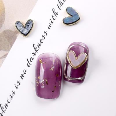 China TSZS 2021 Popular New Nail Art Metal Alloy With Crystals Charms Metal Heart Accessories Rhinestones for sale