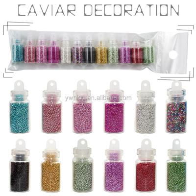 China ND-13P Glass Caviar Nails Art Beads 12 Colors Manicures/Nail Art Bottle Pedicures Set for sale