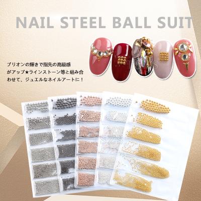 China Easy Apply TSZS Hot Sale Multi Size Metal Bargain Ball Set Nail Alloy Jewelry 3D Wholesale Nail Art Decoration for sale