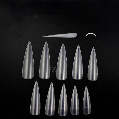 China TSZS Design Factory Price Transparent Pointed Nail Tips Half Cover Finger Nails Nail Art Designs for sale