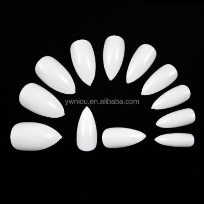 China Acrylic French White Short Type Nails Fake Art Tips Nails for sale