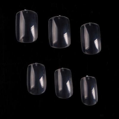 China TSZS Fashion Transparent Square Shape False Nails Short Full Cover Oval Nail Tips Artificial Nails 500pcs Professional Wholesale for sale