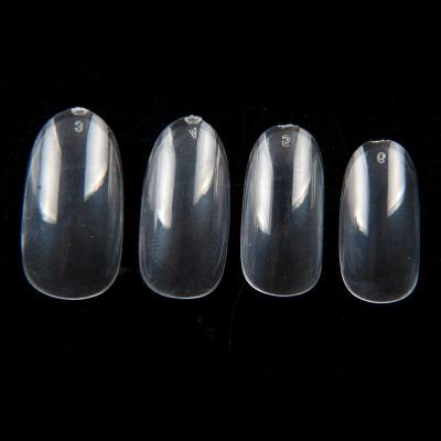 China High Quality Design TSZS 200 PCS High Quality Size Nail Tips Simple Oval Transparent ABS Plastic Shorts For Nail Salon for sale