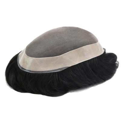 China 100% China Good Manufacturer Natural Hairline Mono Indian Hair Patch Custom Black Hair Color Men Toupee for sale