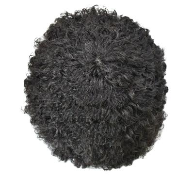 China 100% Indian China Factory Hot Selling Curly Hairpiece Curly Hair Unit Afro Afro Wigs For Black Men for sale