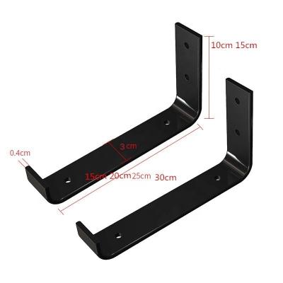 China Appliance L U Shape Shelf Bracket DIY Metal Scaffolding Black Heavy Duty Open Shelving Wall Mounted Steel Shelf Bracket for sale