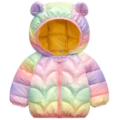 China Wholesale Spandex/Polyester Kids Baby Clothes Zipper Thick Clothing Jacket Winter Girls Waterproof Casual Iridescence for sale