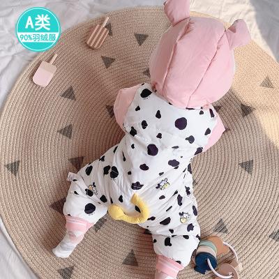 China Polyester/Cotton Baby Down Boy One-Piece Baby Girl Winter Clothes Outing Winter Jacket Jumpsuit Cute Romper for sale