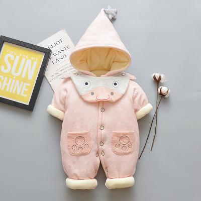 China New baby cute hooded warm thick romper winter newborn baby thickened rompers factory BBN-125 for sale