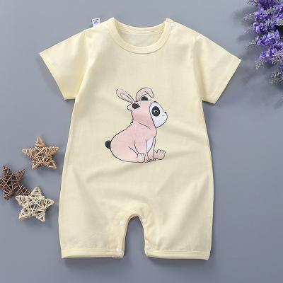 China Lovely 2021 Polyester/Cotton Cartoon Baby Clothes Boys Girls Short Sleeve Infant Cotton Soft Romper Overalls Summer Jumpsuit for sale