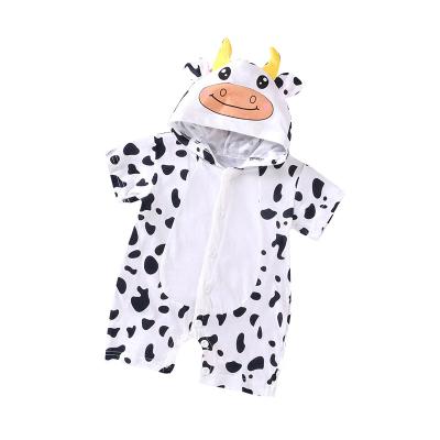 China Wholesale Newborn Short Sleeve Summer Baby Hooded Rompers With Good Quality BBN-136 for sale