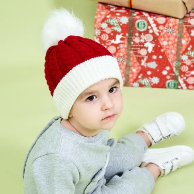 China COMMON hot sale Autumn Winter Christmas Children's Hat Thick Warm Knitted Baby Pom Pom Beanie Hats for sale