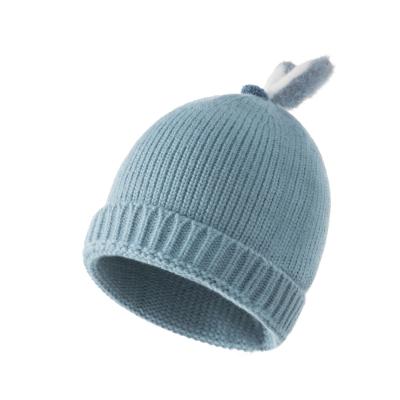 China 2021 Cute COMMON New Arrival Autumn And Winter Girl Boy Warm Baby Hat Ear Knitted Beanie Hat for sale