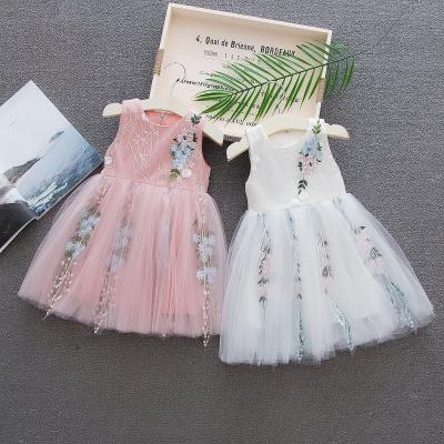 China Excellent Quality Regular Baby Dresses Flower Embroidery Girl Princess Dress For Wedding for sale