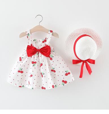 China Regular Korean Cute Baby Dress Babies Cherry Style Daily Summer Casual Dress for sale