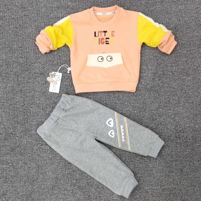 China Fashion Wholesale Unisex Sets Custom Logo Jumper Clothing Sleeve Sweatshirt Long and Short Two Pieces Set for Kids BBN-114 for sale