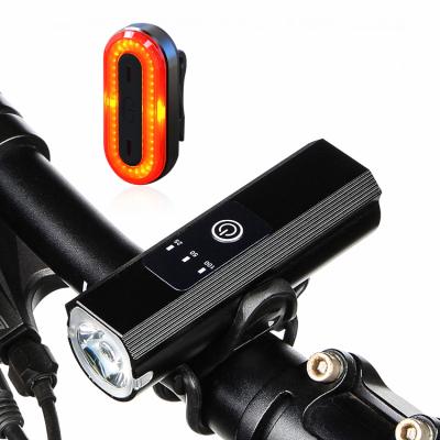 China Sports Activities Waterproof 1000 Lumen 2200mAh USB Rechargeable Bike Tail Light Led Front Flashlight Bicycle Light Set for sale