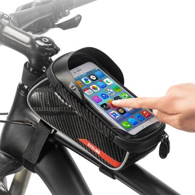 China 100% Road Bike Waterproof Touch Screen MTB Bicycle Shockproof Reflective Cycling Front Frame Cycling Handlebar Bag for sale