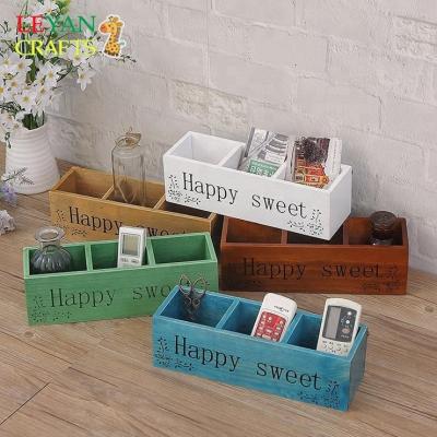 China Europe retro solid wood rectangular desktop storage box, home miscellaneous multi-functional wooden box for sale