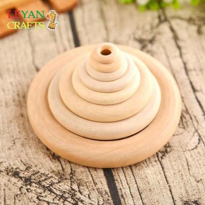 China Europe Round Unfinished Natural Wood Ring Circle 15mm/20mm/25mm/30mm/35mm/40mm/45mm for sale