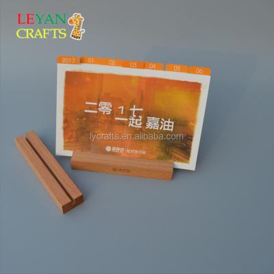 China Europe Fancy Design Business Card Base Calendar High Quality Square Wooden Stand for sale