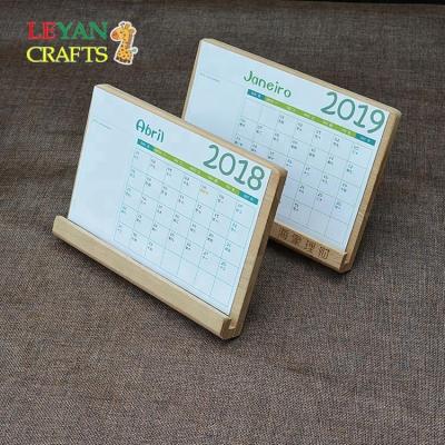 China Europe Latest Product Calendar Logo Custom Wood Perpetual Wood Raw Material Beech Surface Finish Pol for sale