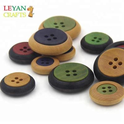 China Sustainable Fancy Wooden Button Kids Wooden Buttons / DIY for sale