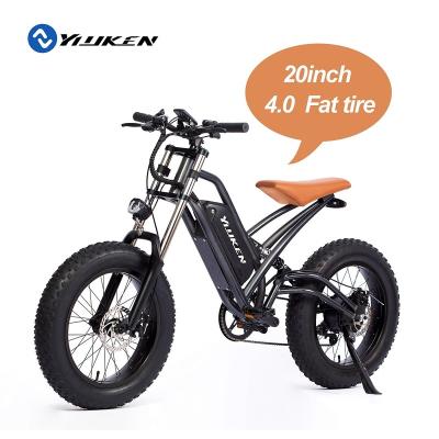 China 20 Inch Retro Fat Bike Vintage Mountainbike Electric Fat Bike Off Road Bike Fat Steel Folding ebike for sale