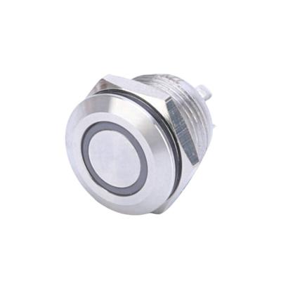 China Nickel Brass/Stainless Steel 16mm Short Anti Vandal Electric 5V 12V 24V RGB Momentary Switch Led Push Button for sale