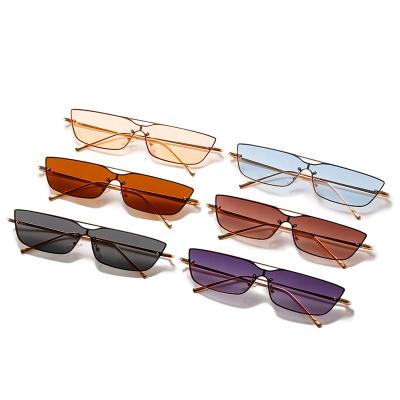 China Fashion Sun Glasses Flat Surface Sunglasses For Men Luxury Brand Metal Frame Cool Vintage Cat Eye Shades Glass Sun Glasses for sale