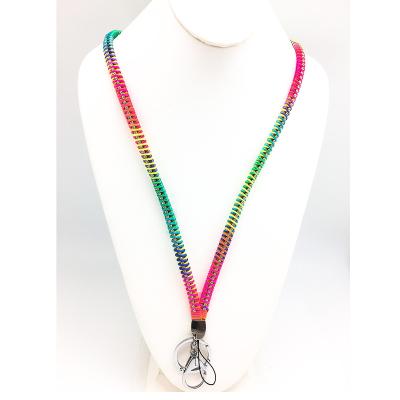 China Fashiontable Rainbow Crystal Studded Lanyards With Phone String and Metal Hook for sale