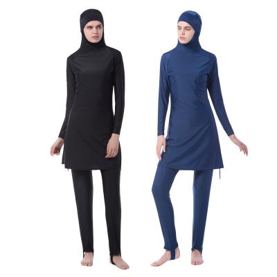 China 80%Chinlon 20%Spandex Full Coverage Muslim Swimwear Two Pieces Quick Dry Plus Size Swimwear for sale