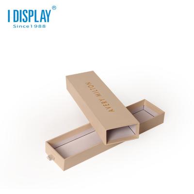 China Recycled Materials Elegant Kraft Paper Customized Drawer / Craft Sliding Beauty Apparatus Boxes With Open Ribbon for sale