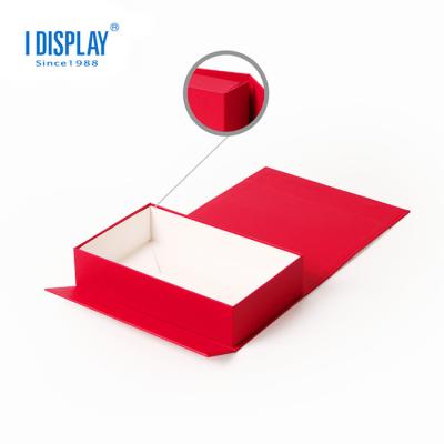 China Recycled Materials Paper MagneticClosure Red Magnetic Cardboard Gift Box Packaging for sale