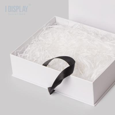 China Recyclable Automatic Folding Box Ribbon Closures With Window Lid Shoebox Gift And Craft, Shoes And Apparel Packaging Coated Recyclable Paper for sale