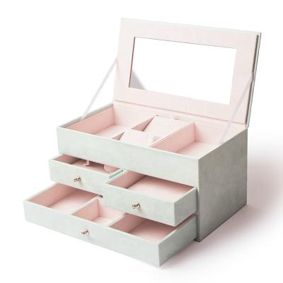 China Shen Zhen Packing Box Clear Recyclable Lid Drawer Gift Box Eco-Friendly Jewelry Box With Closure 100 Ribbon Paper Coated Paper Recyclables for sale