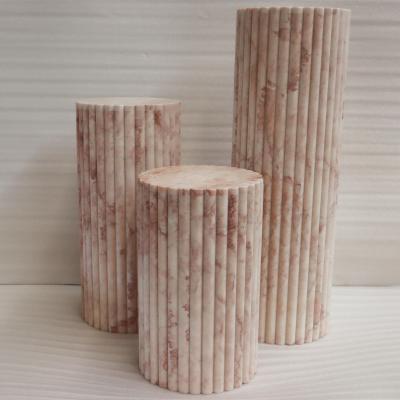 China Rose Pink Marble Stone Cream Rosetta Modern Pedestal, Marble Pedestal for sale