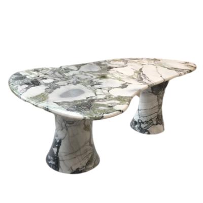 China Adjustable (Height) Customized Emerald Green Marble Coffee Table Irregular Cold For Bedroom for sale