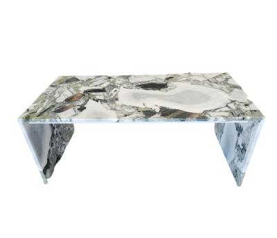 China Rectangle (Size) Adjustable Shape Natural Stone Jade Tea Coffee Marble Cold Table for Dining Room or Living Room for sale