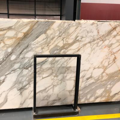 China Calcatta d'oro Borghini Modern Gold Slabs Italy Carrara Calacatta Italian White Marble for sale