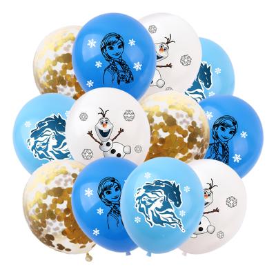 China Frozen Latex Theme Birthday Balloons Party Decorations Princess Elsa Frozen Printed Balloons Glitter Latex Balloons Party Supplies for sale