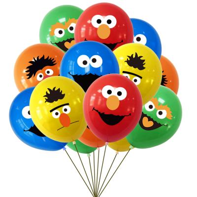 China Latex Themed Sesame Street Birthday Party Decorations Cartoon Kids 12 Inch Latex Balloons Printed Balloons Party Supplies for sale