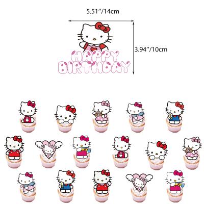 China Amazing Suppies Paper Cake Party Cake Supplies Hello Kitty Themed Party Decorations Hello Kitty Animation Birthday Cupcake Party Cake Toppers for sale