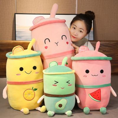 China Hot Selling Wholesale 50cm Fruit Stuffed Plush Stuffed Doll Lovely Cute Milk Tea Cup Pillow Soft Stuffed Toys for sale