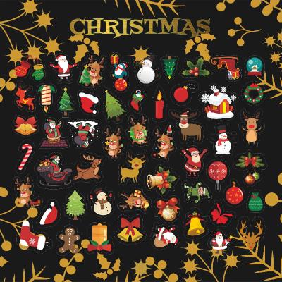 China Other 2021 New Arrival Christmas Series 50pcs Transparent PVC Window Stickers Decorative Set for sale