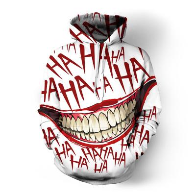 China Viable Newcomer Joker Series 3D Digital Printing Custom Men's Oversized Clown Hoodie for sale