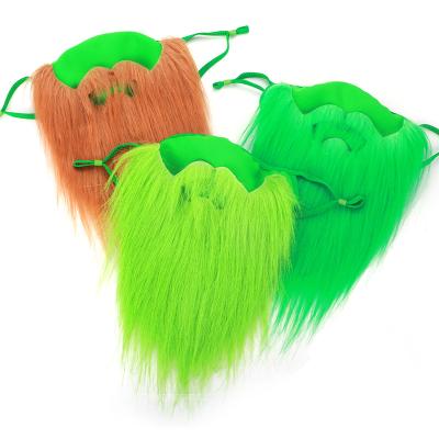 China Hanging Type 2021 New Bearded Fashion Halloween Decoration Green Ear Christmas Spoof Reusable Cotton Party Face Masks for sale