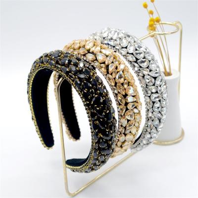 China Wholesales high quality faux stone bling sparkle fashion ladies crystal stone headbands for sale