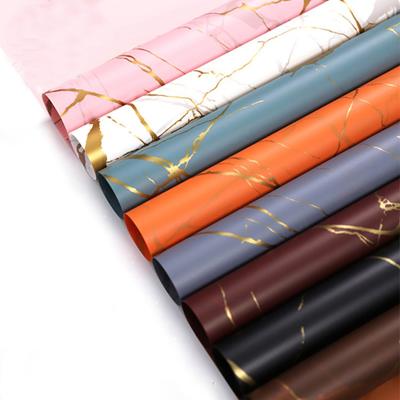 China High Quality Wholesale Gift Fresh Flower Waterproof Marble Wrapping Paper Waterproof for sale