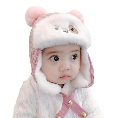 China Wholesale Character Winter Woolen Warm Make Baby Cute Fleece Hat Knit Earmuffs Baby Newborn Hat for sale